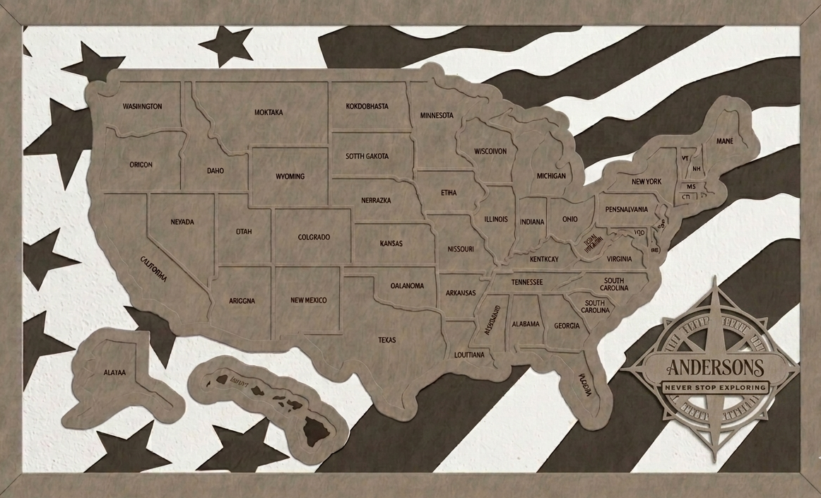 Custom USA Travel Map