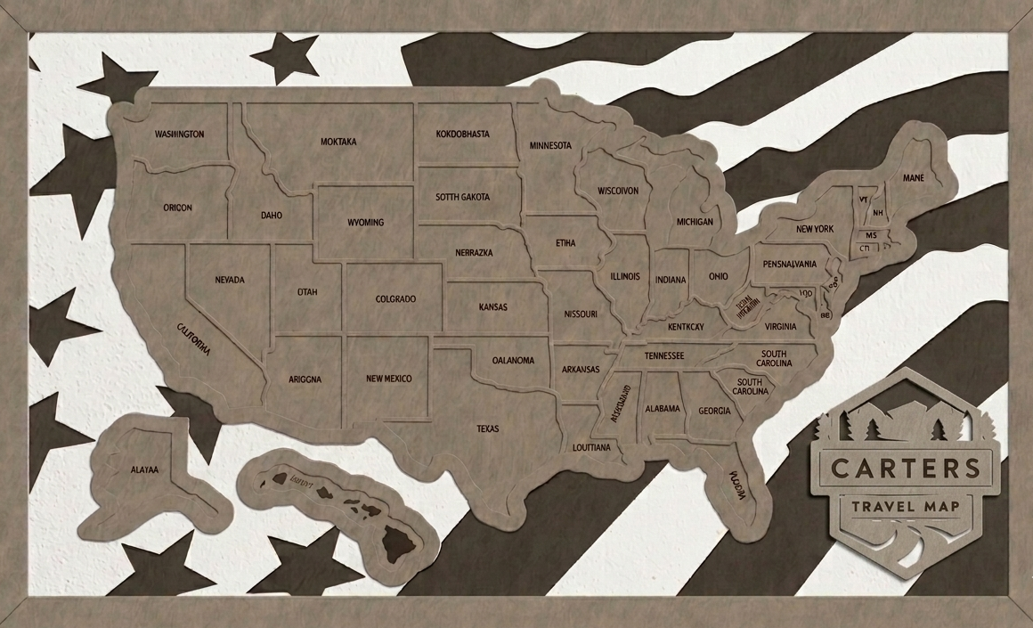 Custom USA Travel Map