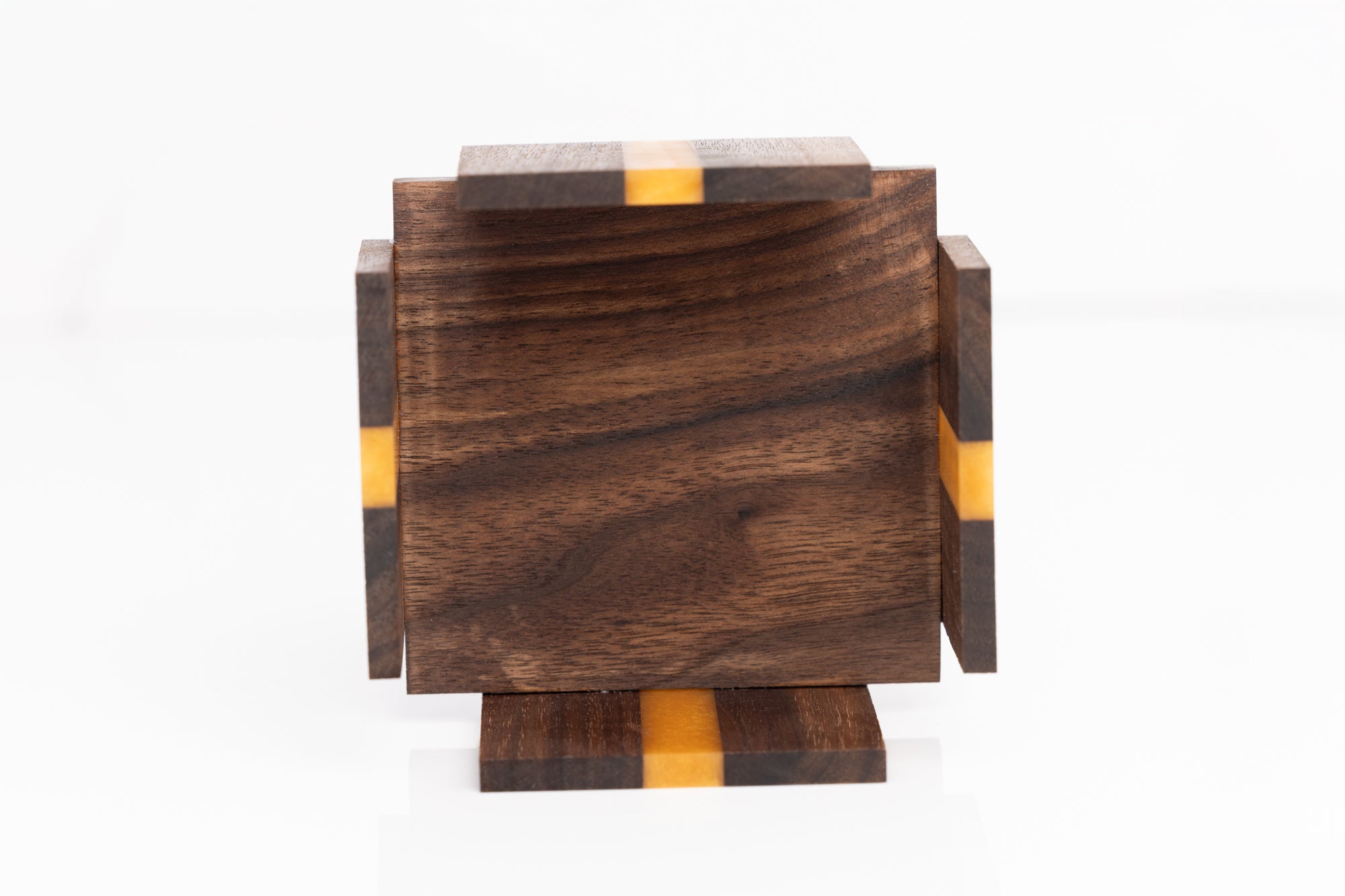 Custom Handmade Walnut Coaster Set with Resin Accents