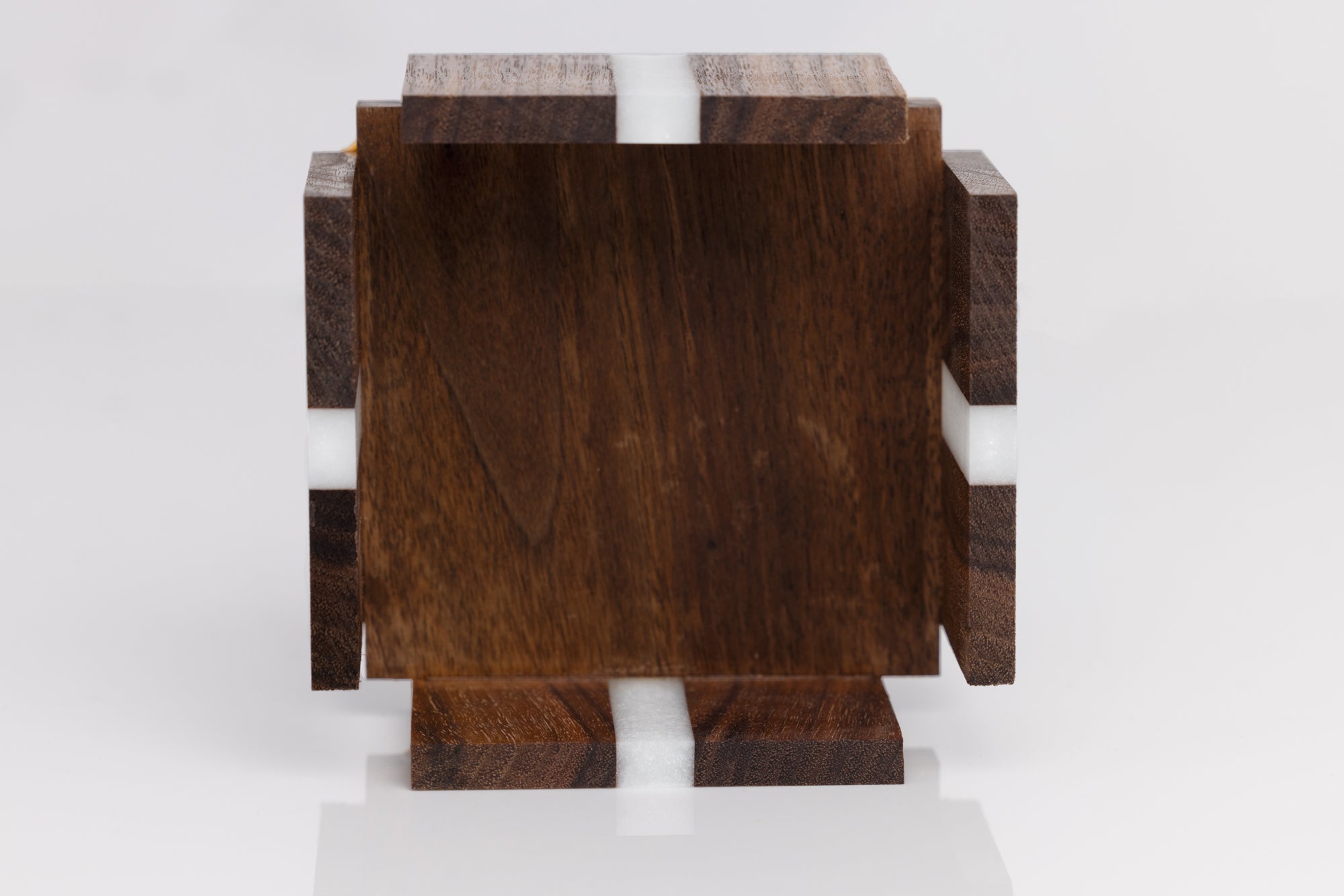 Custom Handmade Walnut Coaster Set with Resin Accents