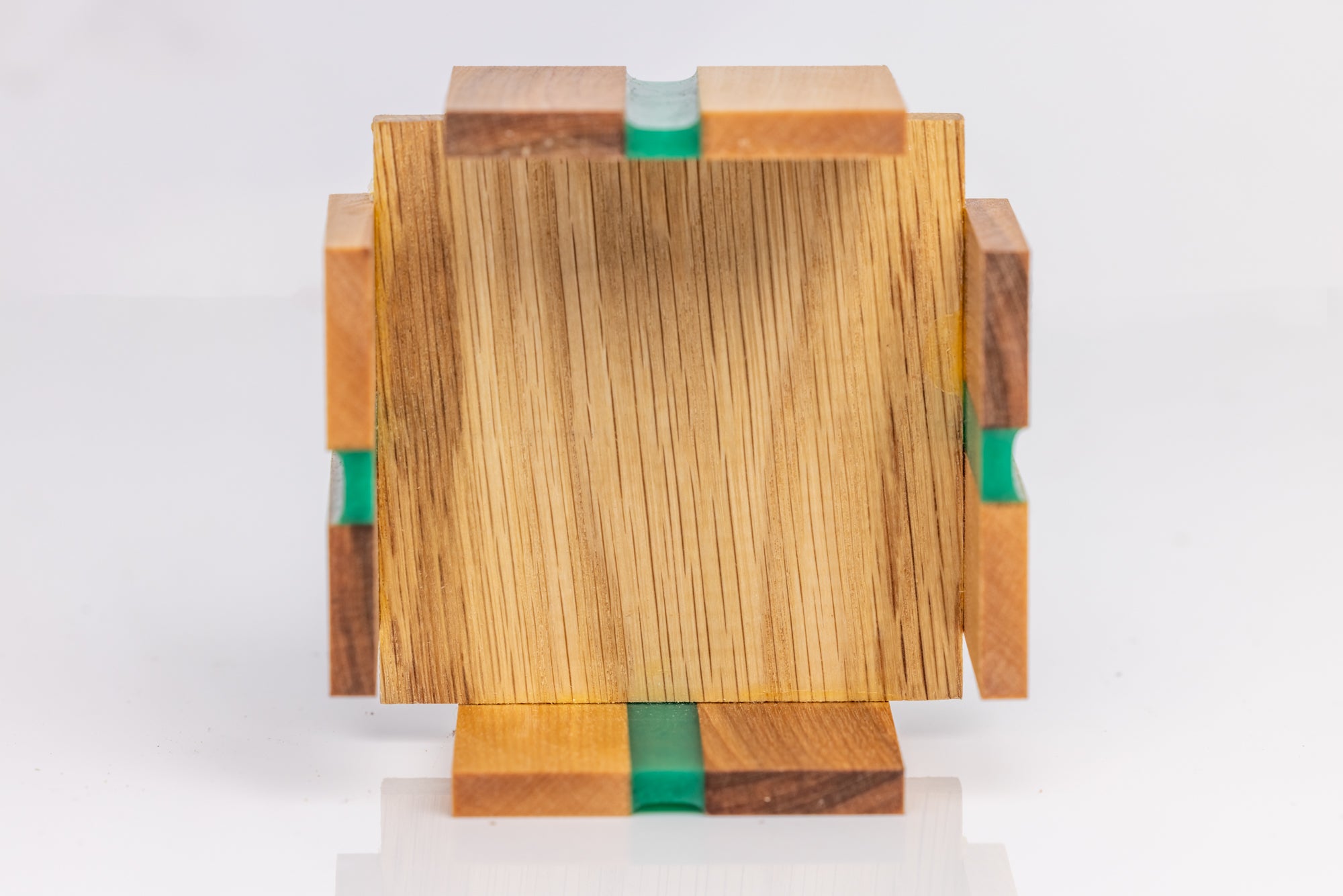 Custom Handmade Oak Coaster Set with Resin Accents