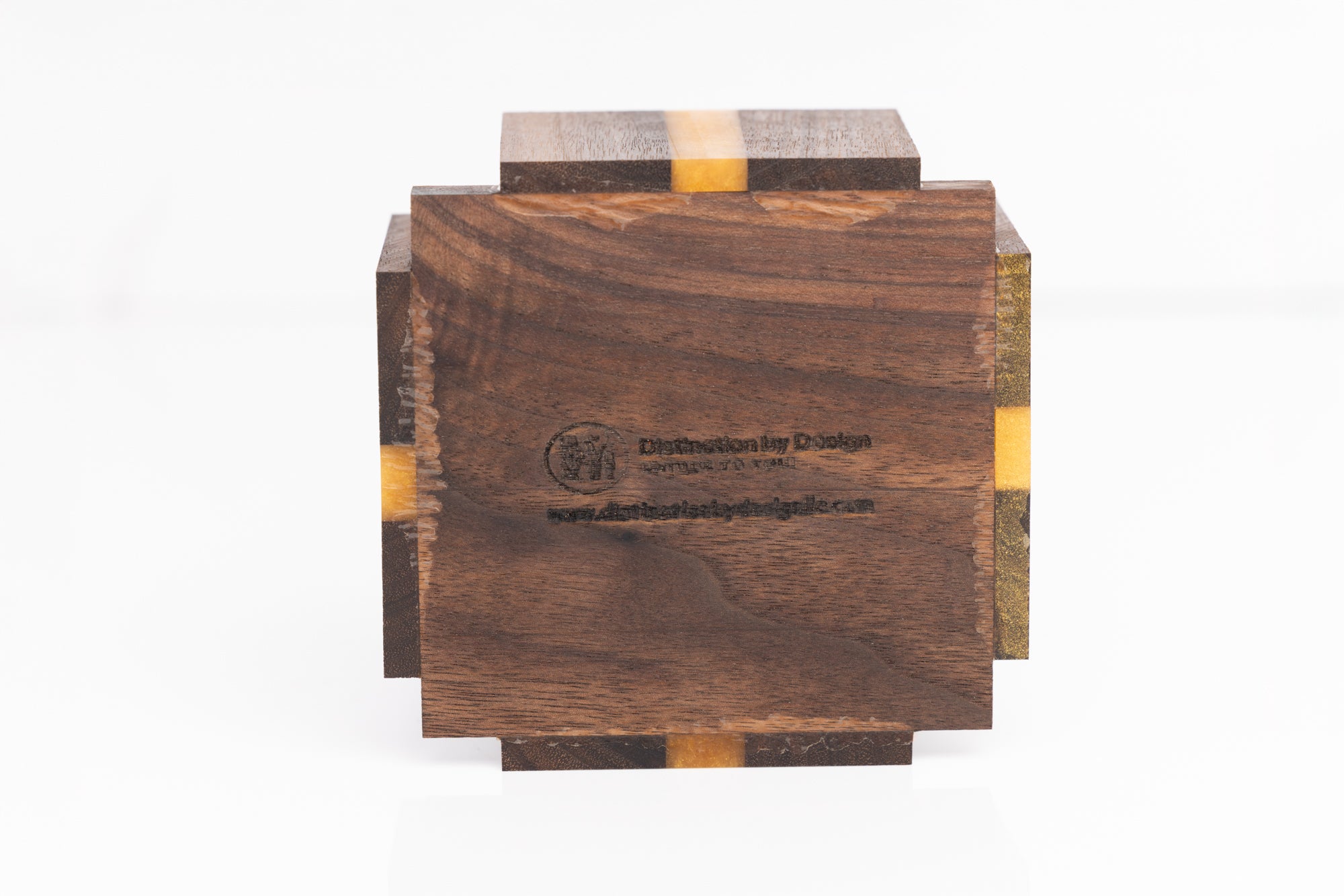 Custom Handmade Walnut Coaster Set with Resin Accents