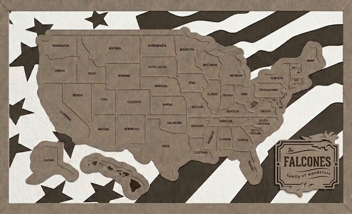 Custom USA Travel Map