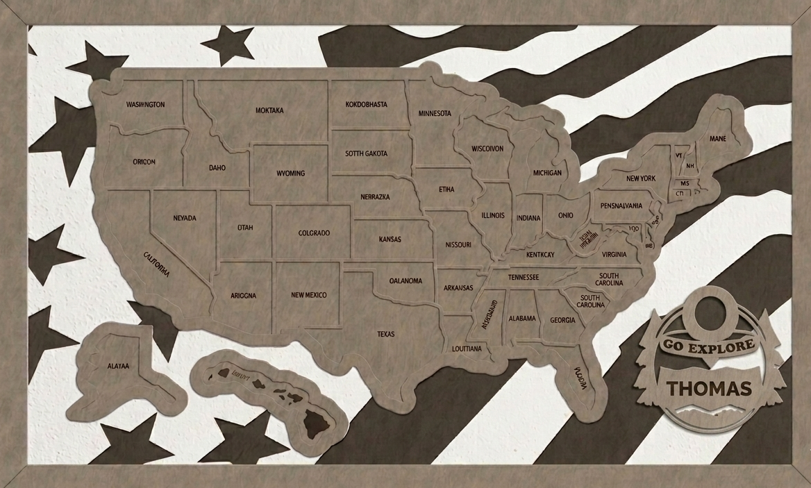 Custom USA Travel Map