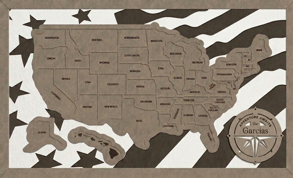Custom USA Travel Map