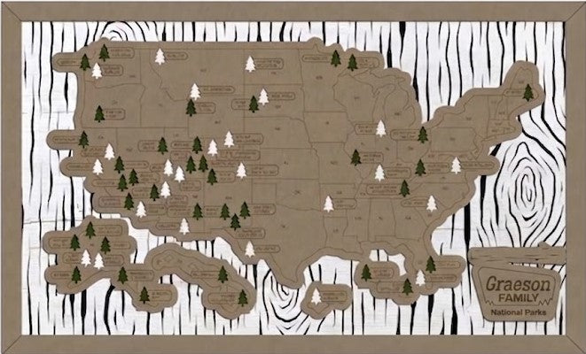 Custom National Park Travel Map