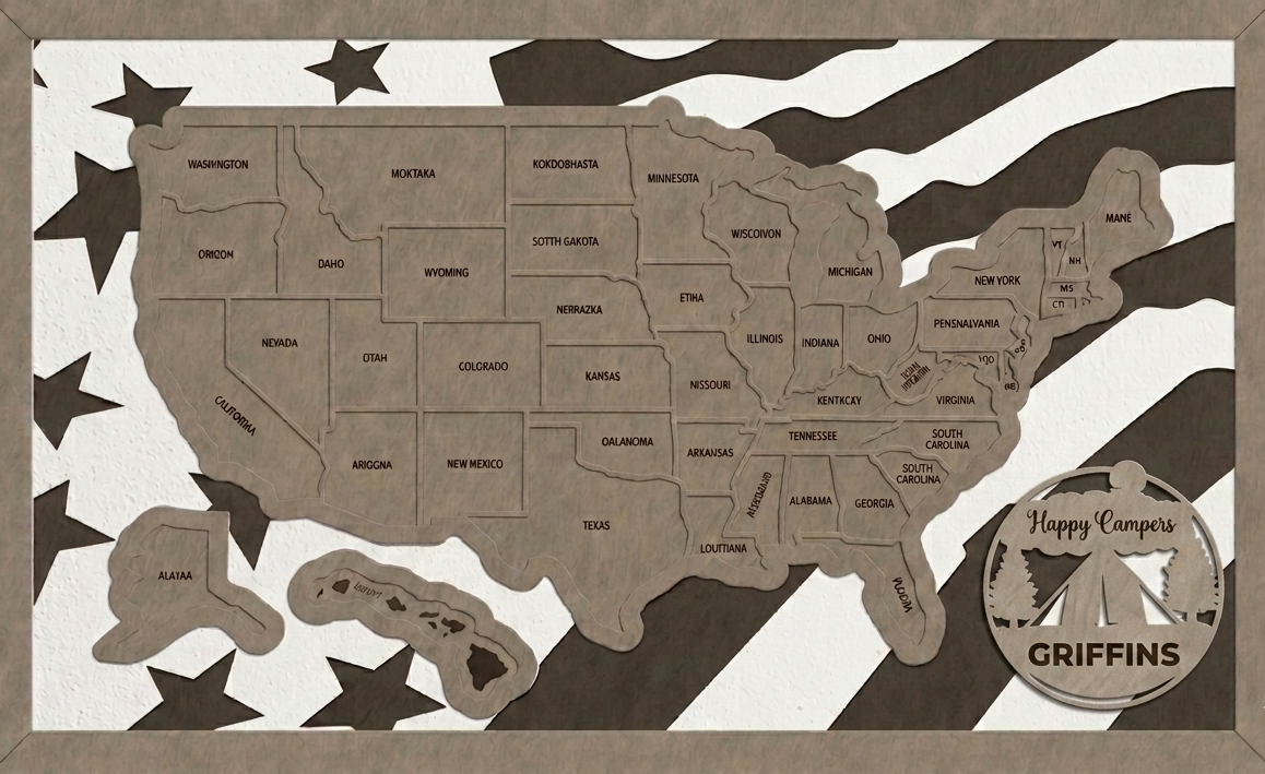 Custom USA Travel Map