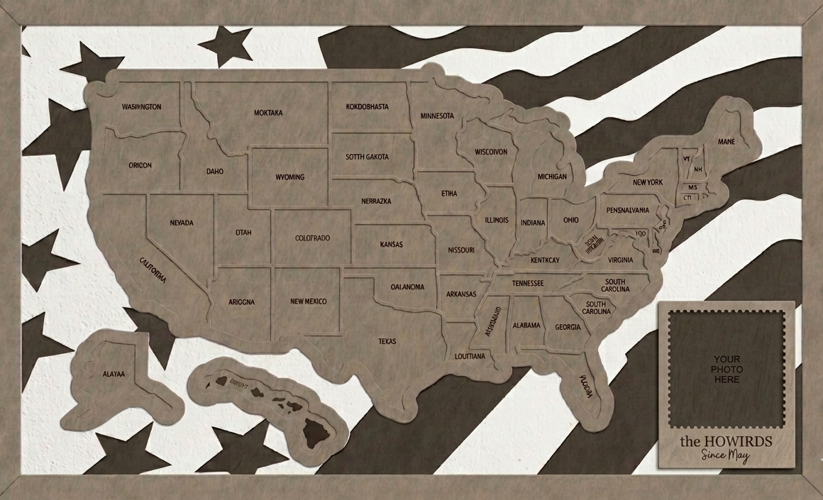 Custom USA Travel Map