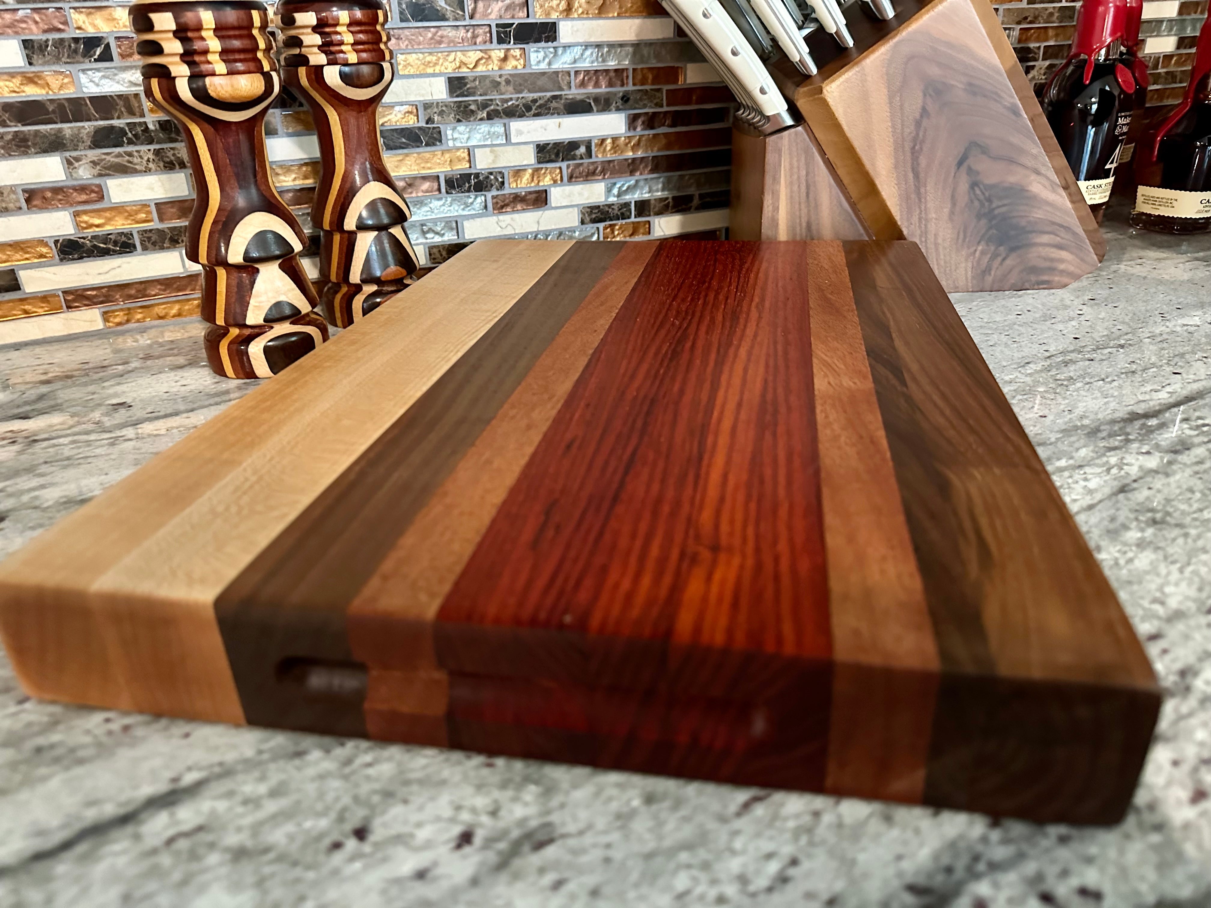 Chef Series Cutting Board – Cherry, Walnut, Hickory & Padauk