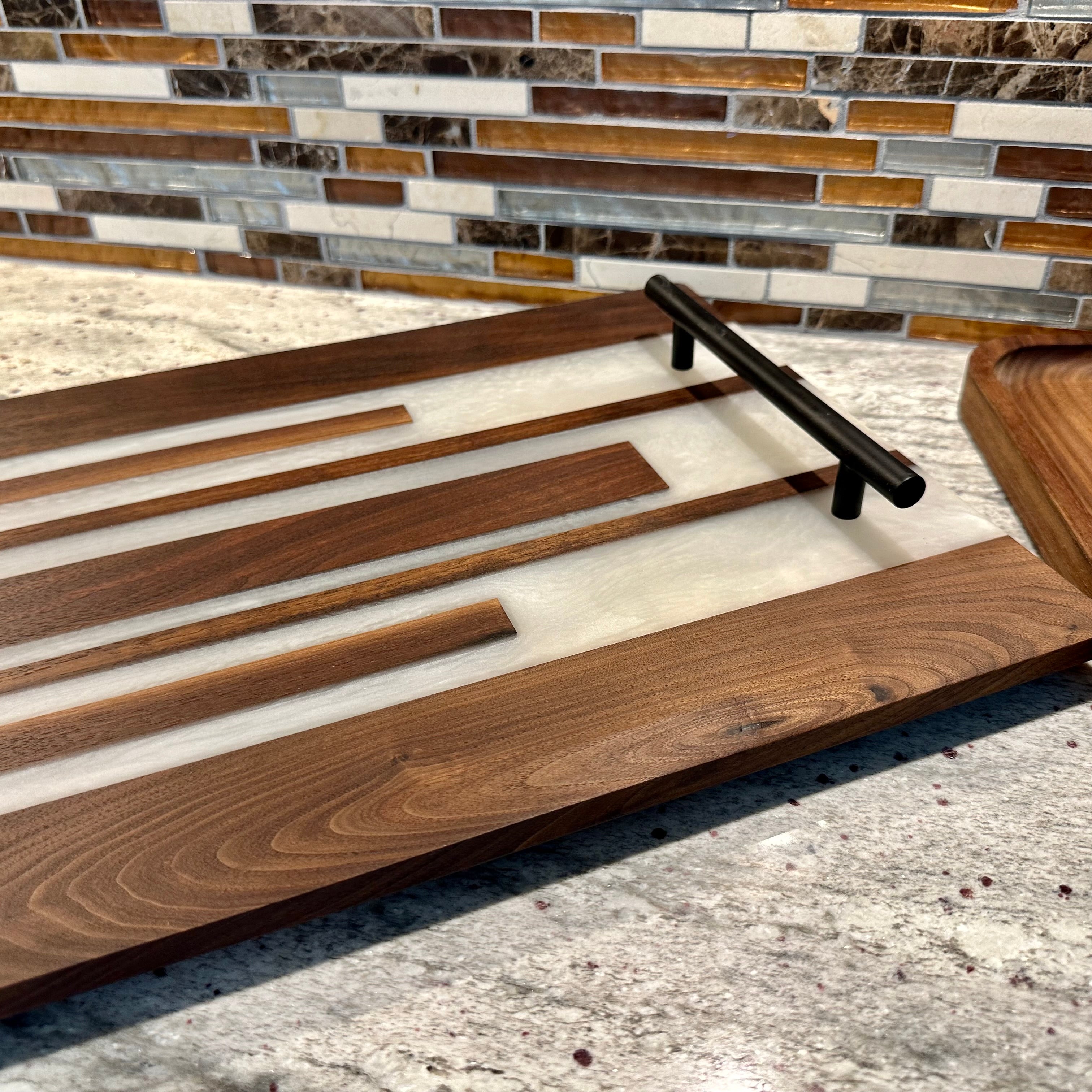 Walnut or Hickory w/Resin Culinary Series Charcuterie Boards