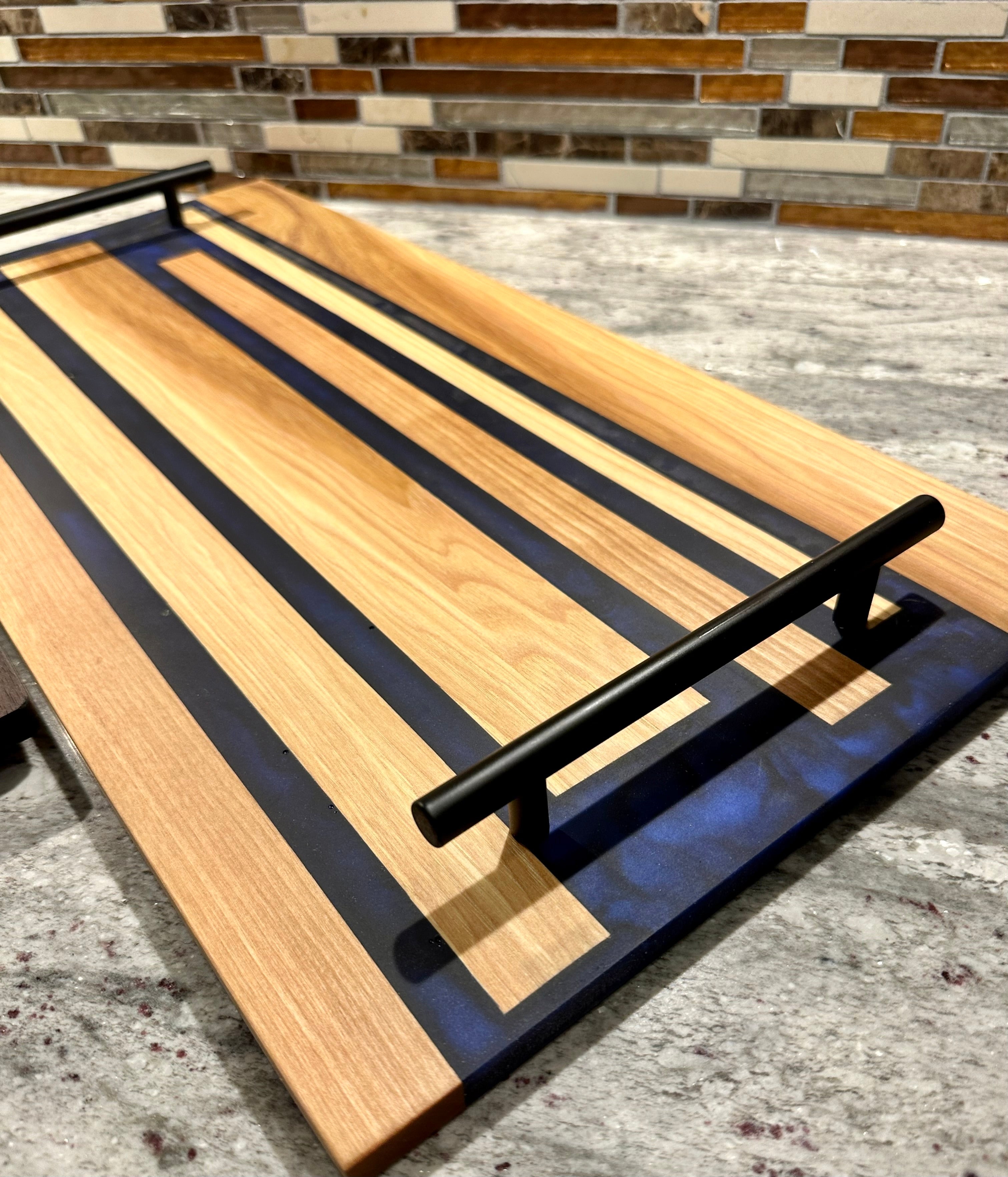 Walnut or Hickory w/Resin Culinary Series Charcuterie Boards