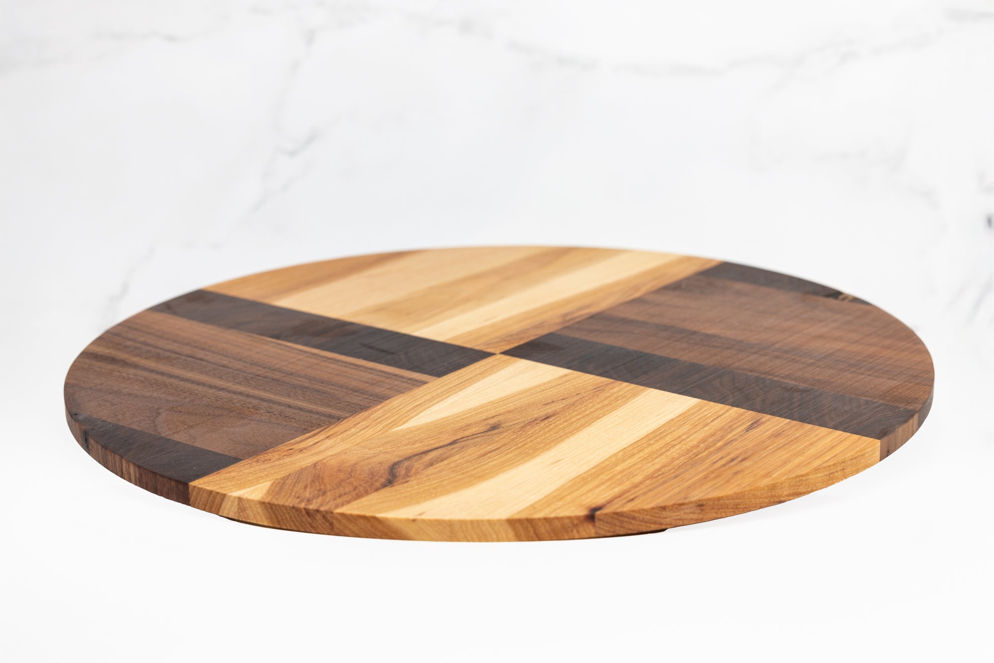 Custom Handmade Lazy Susan - Hickory & Walnut