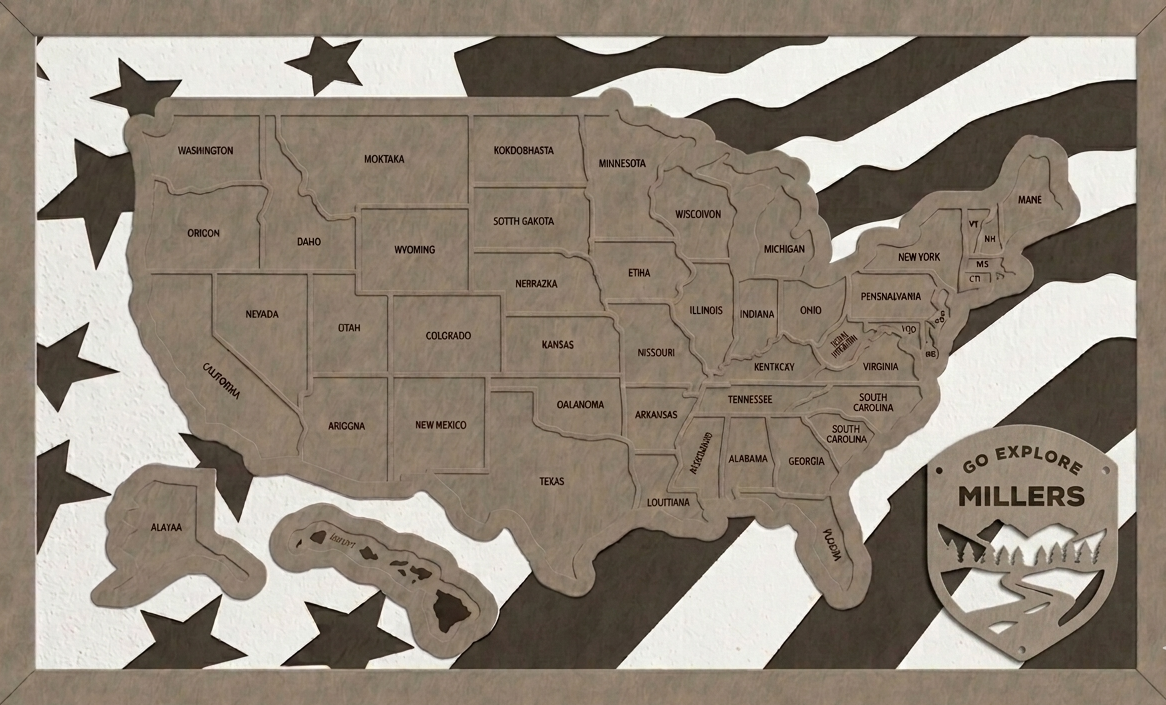 Custom USA Travel Map