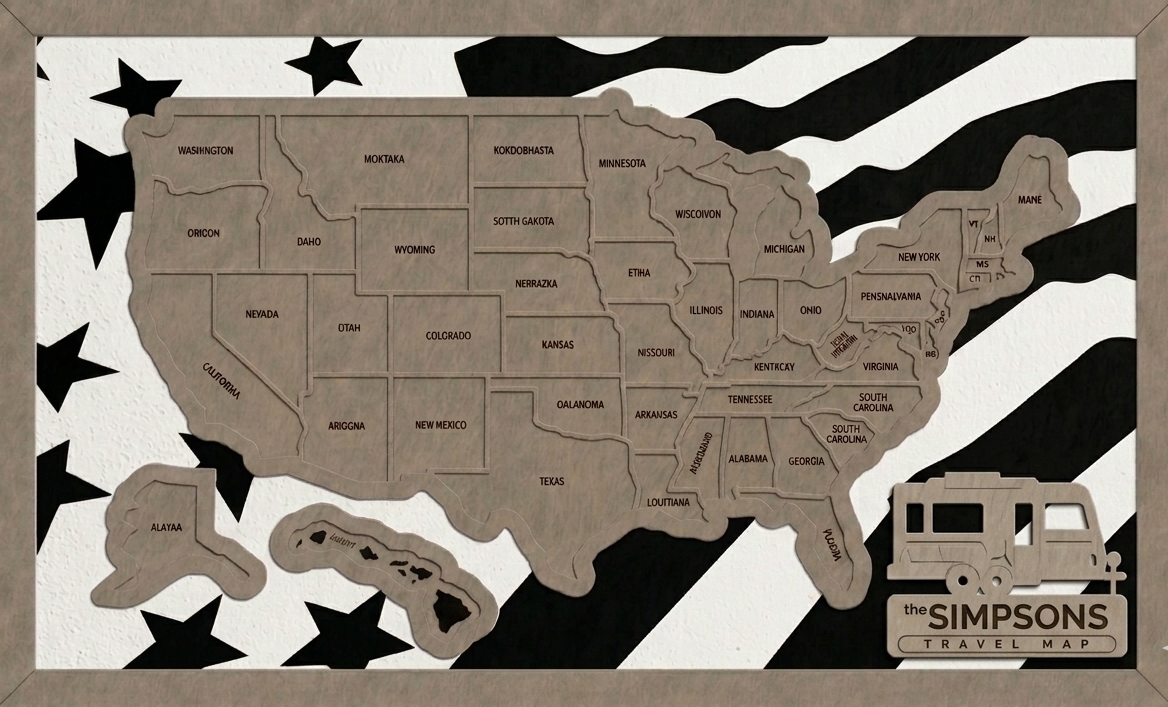 Custom USA Travel Map