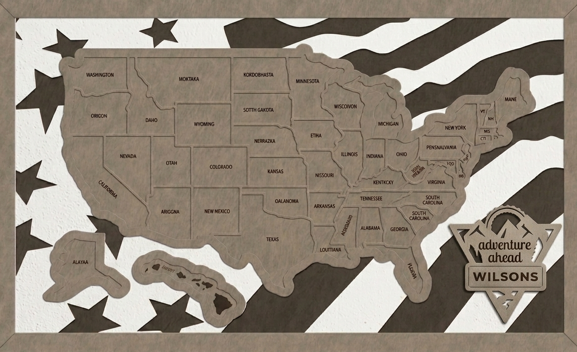 Custom USA Travel Map