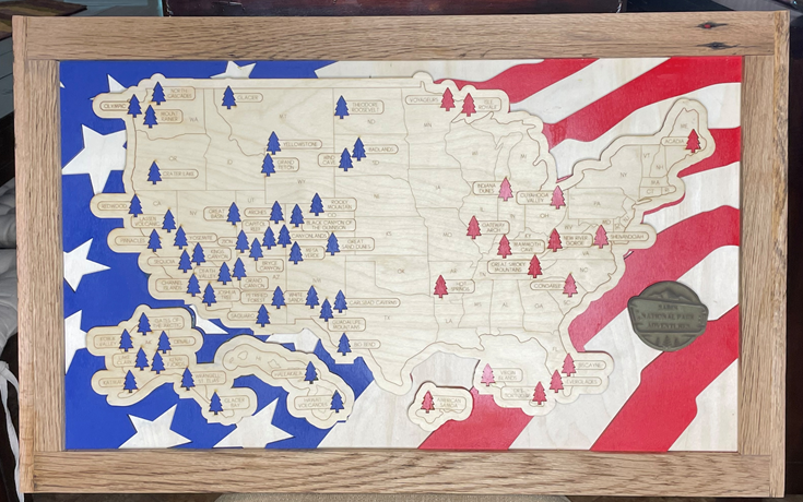 Custom National Park Travel Map