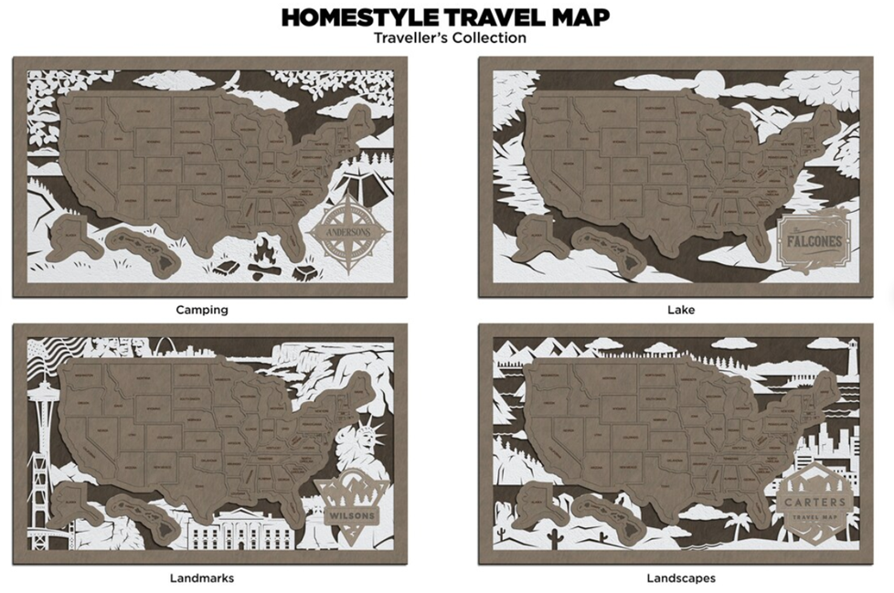 Custom USA Travel Map