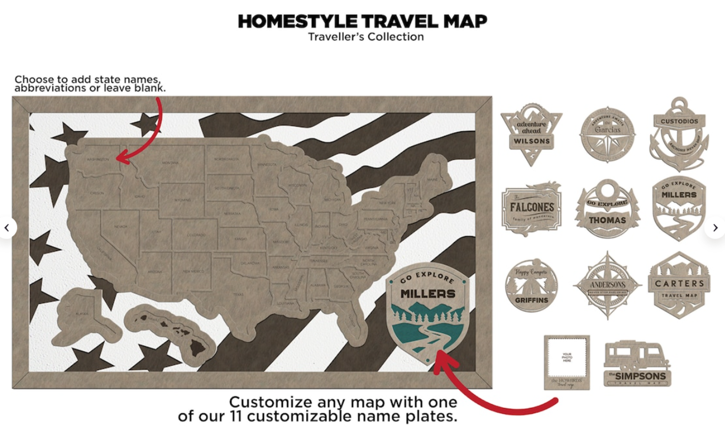 Custom USA Travel Map