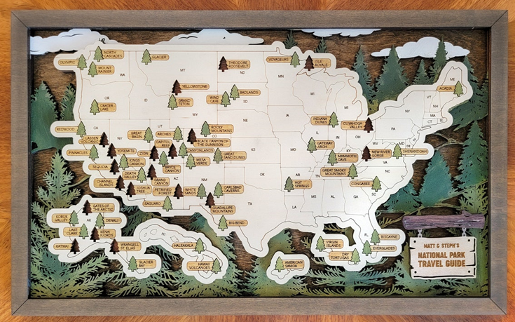 Custom National Park Travel Map