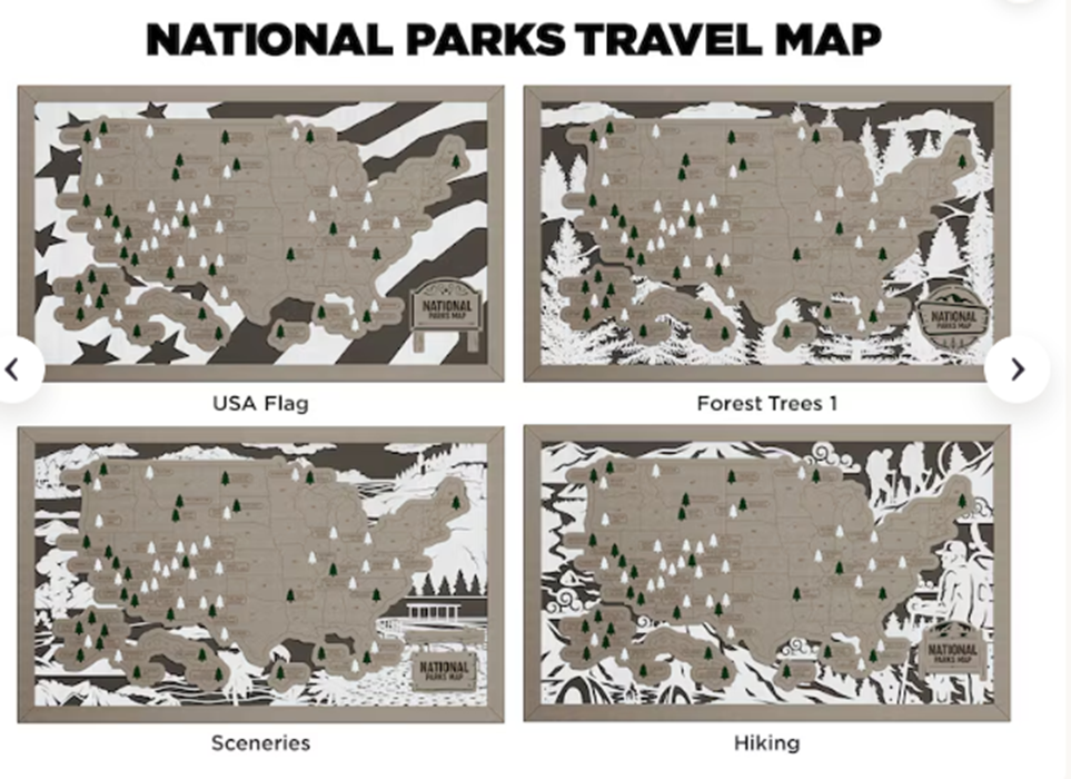 Custom National Park Travel Map