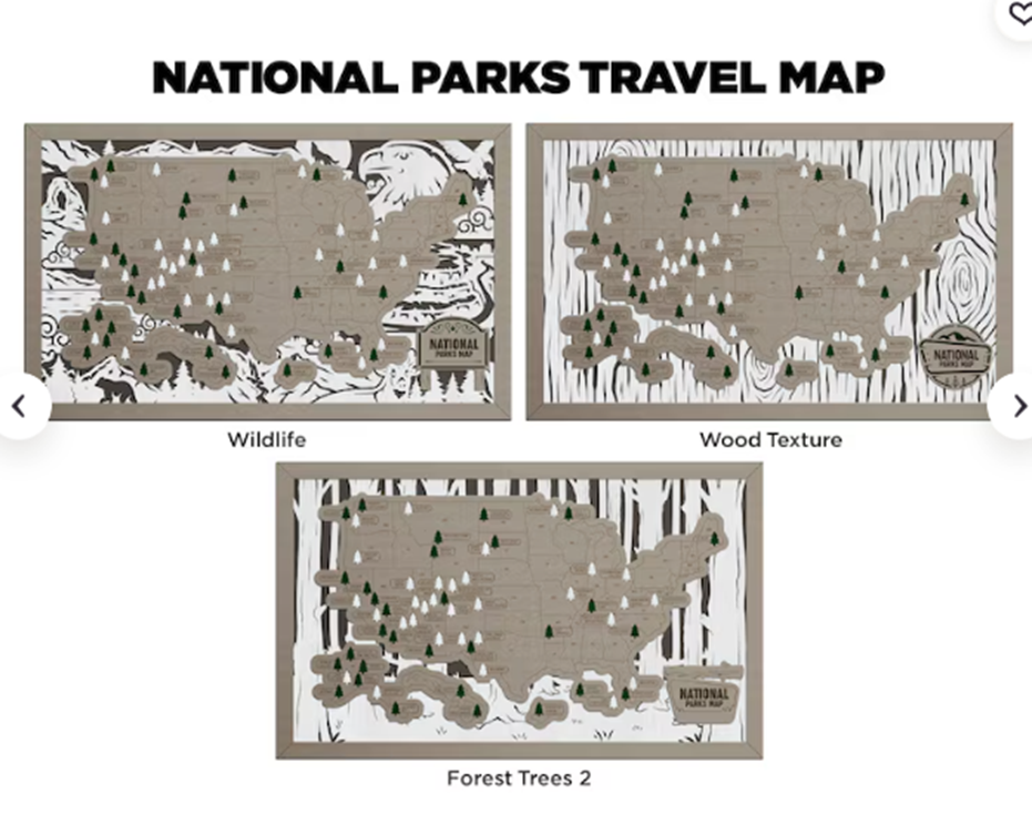 Custom National Park Travel Map
