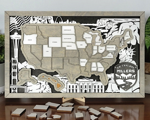Custom USA Travel Map